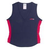 ADIDAS Womens T-Shirt Black Sleeveless V-Neck XS