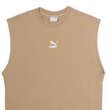 PUMA Mens T-Shirt Brown Sleeveless S