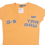 G-STAR Womens T-Shirt Orange V-Neck L