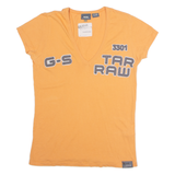 G-STAR Womens T-Shirt Orange V-Neck L