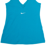 NIKE Womens Vest Blue Sleeveless V-Neck XS
