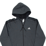 ADIDAS Mens Grey Hoodie Full Zip S