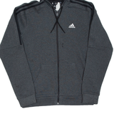 ADIDAS Mens Grey Hoodie Full Zip S