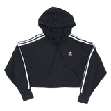 ADIDAS Cropped Womens Black Hoodie UK 6