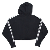 ADIDAS Cropped Womens Black Hoodie UK 6