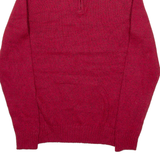 CHAPS Mens Jumper Red 1/4 Zip Tight Knit S