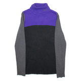 LAUREN RALPH LAUREN Womens Jumper Purple Roll Neck Tight Knit XL