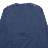 TOMMY HILFIGER Mens Patterned Jumper Blue Argyle V-Neck Tight Knit M