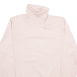 CALVIN KLEIN Womens Jumper Pink Roll Neck Tight Knit XL