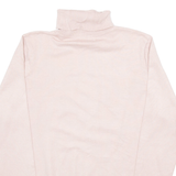 CALVIN KLEIN Womens Jumper Pink Roll Neck Tight Knit XL