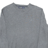 NAUTICA Mens Jumper Grey V-Neck Tight Knit L