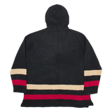 LAUREN RALPH LAUREN Womens Jumper Black Striped 1/4 Zip Tight Knit Wool L