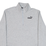 PUMA Womens Sweatshirt Grey 1/4 Zip M