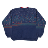 Button-Up Womens Sweatshirt Blue L