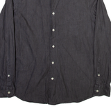 REISS Mens Plain Shirt Grey Long Sleeve L