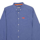 SUPERDRY Mens Plain Shirt Blue Long Sleeve S