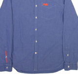 SUPERDRY Mens Plain Shirt Blue Long Sleeve S