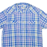 WRANGLER Mens Shirt Blue Check L