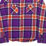 AMERICAN EAGLE Womens Flannel Shirt Purple Check Long Sleeve S