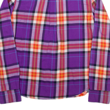 AMERICAN EAGLE Womens Flannel Shirt Purple Check Long Sleeve S