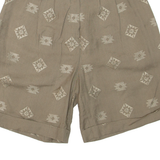 JACQUES FATH Pleated Womens Casual Shorts Green Relaxed 90s XS W26