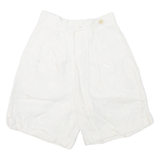 JACQUES FATH Pleated Womens Casual Shorts White Relaxed 90s XXS W24