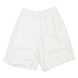JACQUES FATH Pleated Womens Casual Shorts White Relaxed 90s XXS W24