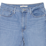 LEVI'S 724 High Rise Cut Off Womens Denim Shorts Blue Slim M W29