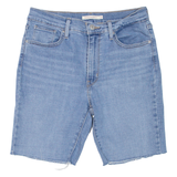LEVI'S 724 High Rise Cut Off Womens Denim Shorts Blue Slim M W29