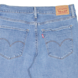 LEVI'S 724 High Rise Cut Off Womens Denim Shorts Blue Slim M W29