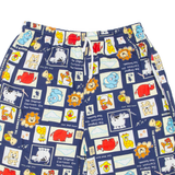 CLUB Cartoon Animals Mens Casual Shorts Blue L W27