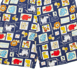 CLUB Cartoon Animals Mens Casual Shorts Blue L W27