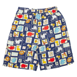 CLUB Cartoon Animals Mens Casual Shorts Blue L W27