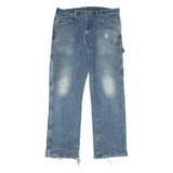 DICKIES Carpenter Mens Jeans Blue Regular Straight Stone Wash W34 L30
