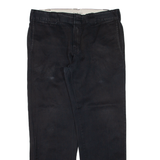 DICKIES Workwear Mens Trousers Black Slim Straight W35 L29