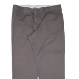 DICKIES Low Workwear Mens Trousers Grey Regular Straight W38 L30