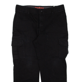 DICKIES Cargo Workwear Mens Trousers Black Relaxed Straight W38 L27