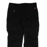 DICKIES Cargo Workwear Mens Trousers Black Relaxed Straight W38 L27