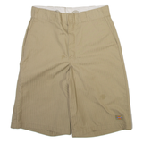 DICKIES Mens Casual Shorts Beige Relaxed Striped M W32