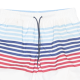 NAUTICA Mesh Lined Mens Swimming Shorts White Relaxed Striped L W33