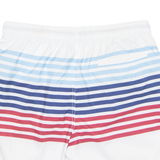 NAUTICA Mesh Lined Mens Swimming Shorts White Relaxed Striped L W33