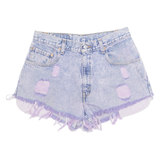 LEVI'S Cut Off Distressed 560 Womens Denim Shorts Blue M W32