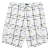 NAUTICA Mens Cargo Shorts Cream Check L W36