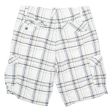 NAUTICA Mens Cargo Shorts Cream Check L W36