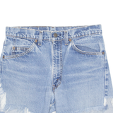 LEVI'S Cut Off Orange Tab Womens Denim Shorts Blue M W30