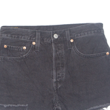 LEVI'S Cut Off 501 Womens Denim Shorts Black S W29