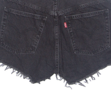 LEVI'S Cut Off 501 Womens Denim Shorts Black S W29