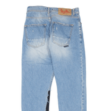 GENIUS Customised Distressed Womens Jeans Blue Slim Tapered Stone Wash W30 L27