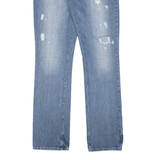 GUESS Weekend Distressed Womens Jeans Blue Regular Straight Stone Wash W32 L34
