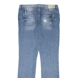 GUESS Weekend Distressed Womens Jeans Blue Regular Straight Stone Wash W32 L34